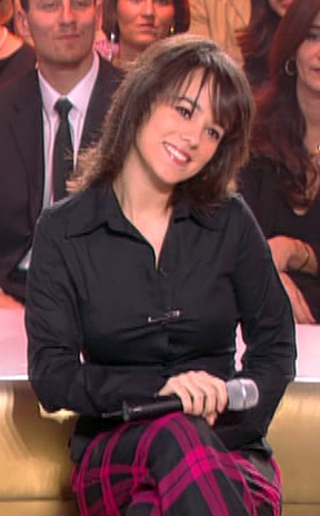 Alizée at Triage-lavoire de péronnes during music video recording